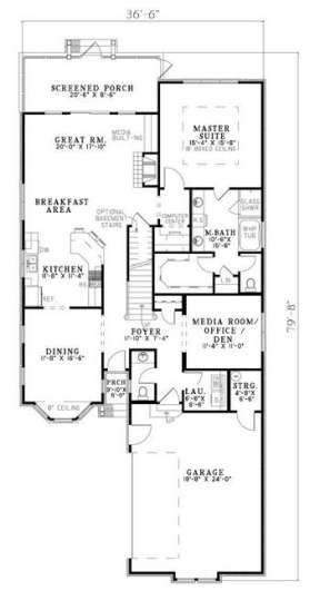 Floorplan 1 for House Plan #110-00757