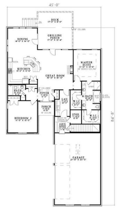 Floorplan 1 for House Plan #110-00758