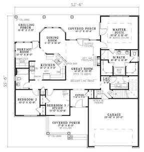 Floorplan 1 for House Plan #110-00763