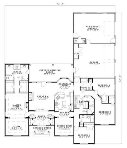 Floorplan 1 for House Plan #110-00765