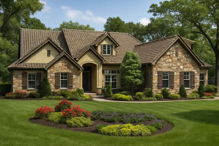 House Plan House Plan #5830 Angled Front Elevation
