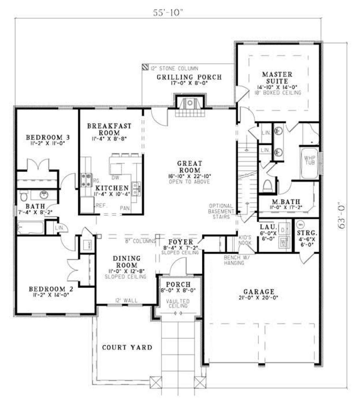 Floorplan 1 for House Plan #110-00766