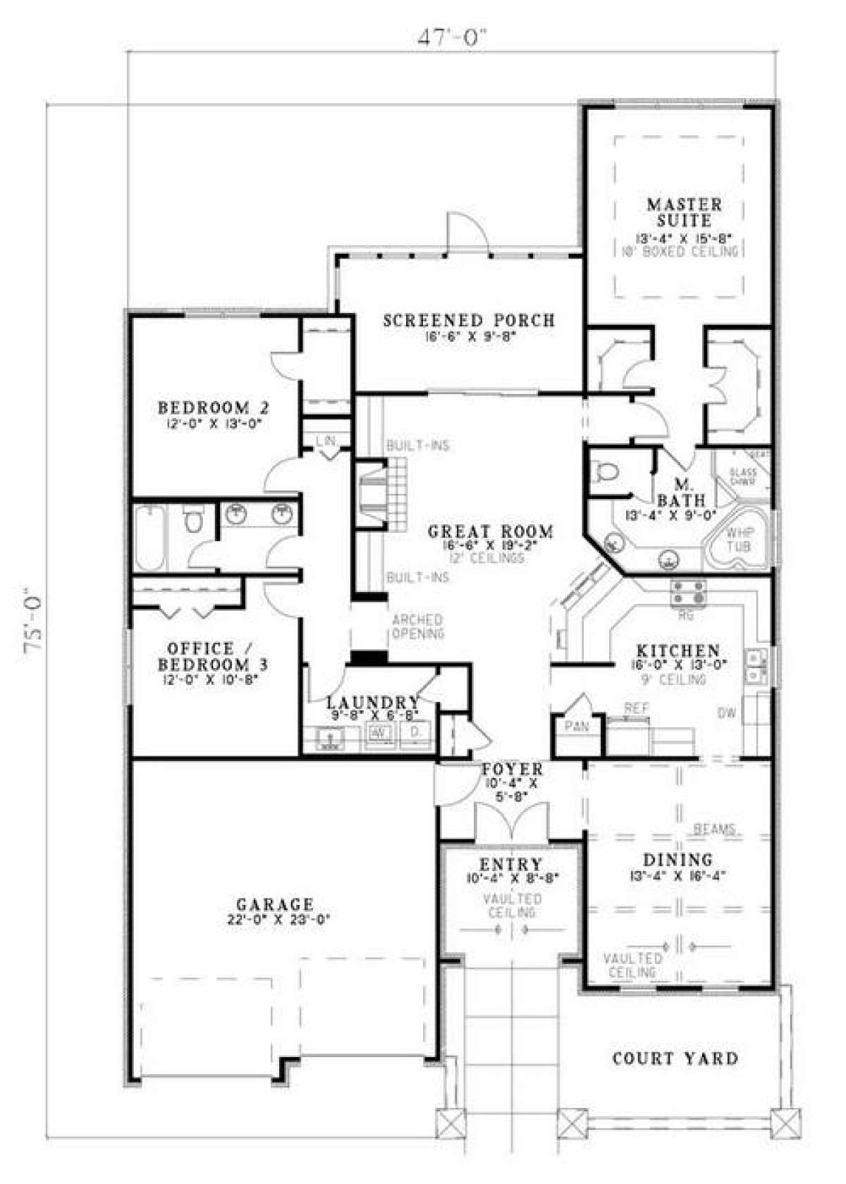 Floorplan 1 for House Plan #110-00767
