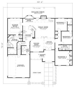 Floorplan 1 for House Plan #110-00771