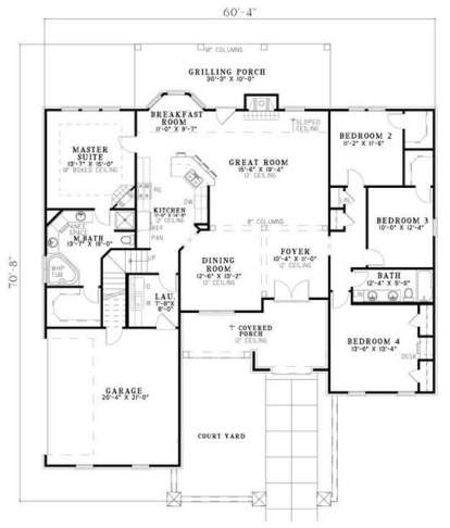 Floorplan 1 for House Plan #110-00771