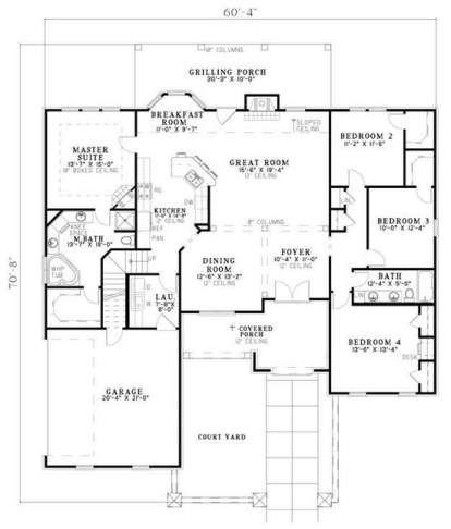 Floorplan 1 for House Plan #110-00772