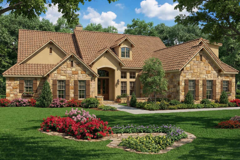 House Plan House Plan #5839 Angled Front Elevation