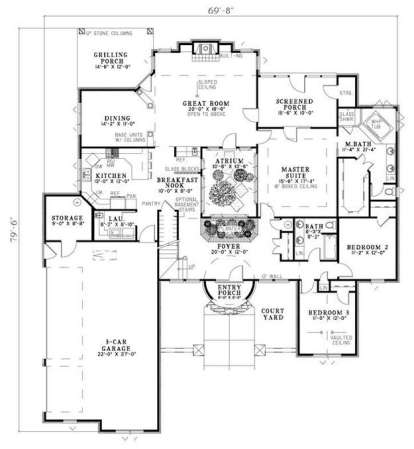 Floorplan 1 for House Plan #110-00776