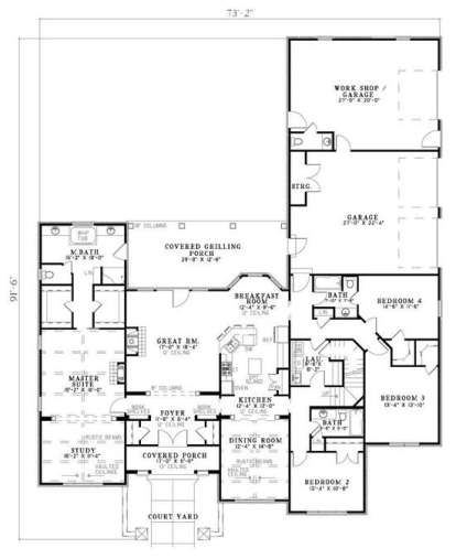 Floorplan 1 for House Plan #110-00777