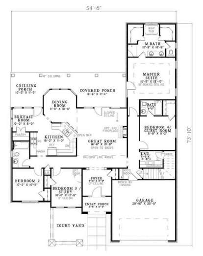 Floorplan 1 for House Plan #110-00778