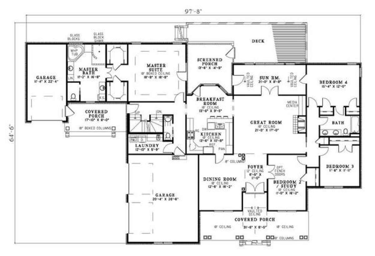Floorplan 1 for House Plan #110-00782