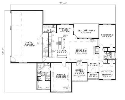 Floorplan 1 for House Plan #110-00783