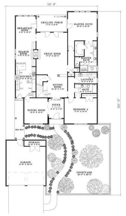 Floorplan 1 for House Plan #110-00801