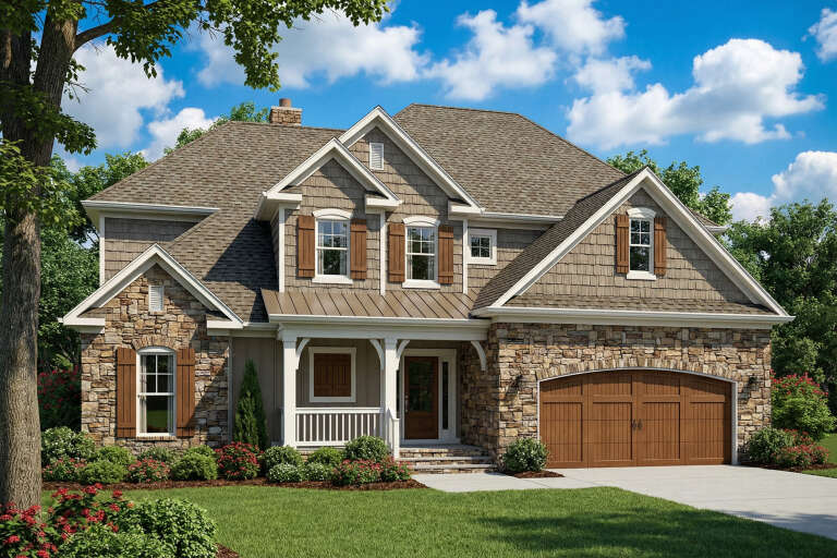 House Plan House Plan #5868 Angled Front Elevation