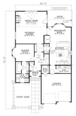 Floorplan 1 for House Plan #110-00804
