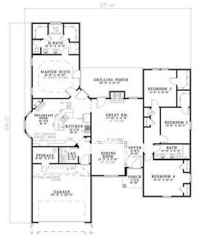 Floorplan 1 for House Plan #110-00806