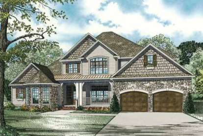 French Country House Plan #110-00809 Elevation Photo