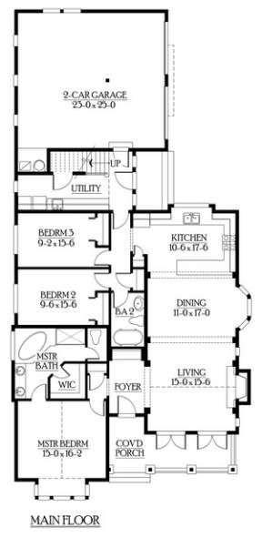 Floorplan 1 for House Plan #341-00004