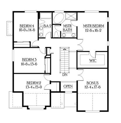 Floorplan 2 for House Plan #341-00005