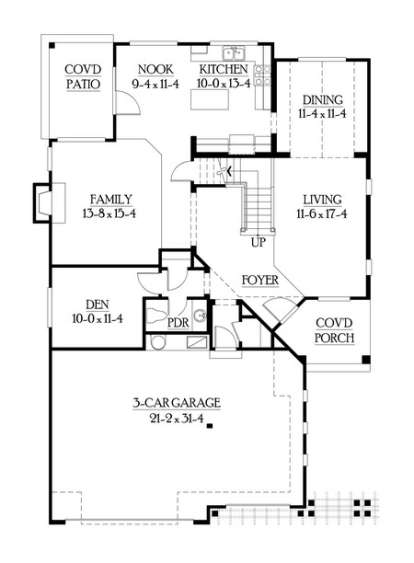 Floorplan 1 for House Plan #341-00007