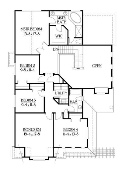Floorplan 2 for House Plan #341-00007