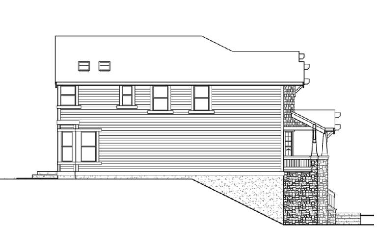 Narrow Lot House Plan #341-00008 Elevation Photo