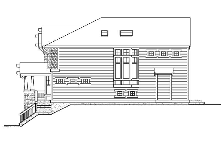 Narrow Lot House Plan #341-00008 Elevation Photo
