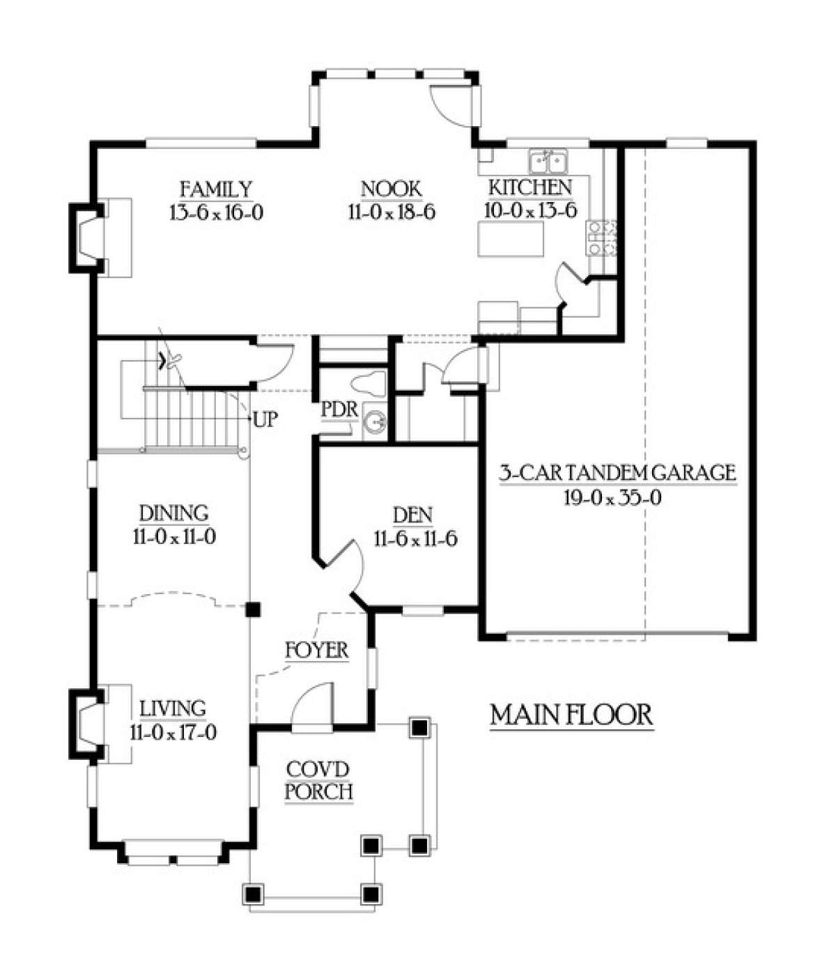 Floorplan 1 for House Plan #341-00009
