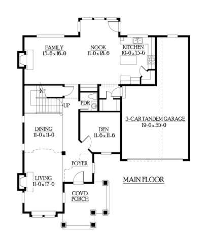 Floorplan 1 for House Plan #341-00009