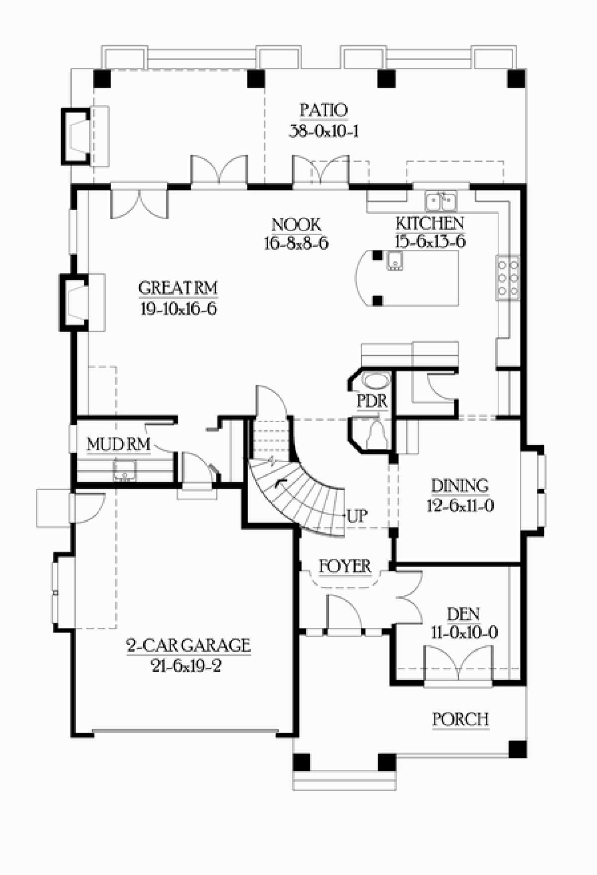 Floorplan 1 for House Plan #341-00010