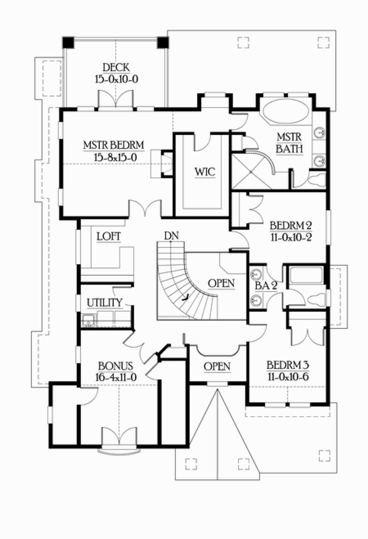 Floorplan 2 for House Plan #341-00010