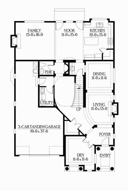 Floorplan 1 for House Plan #341-00015