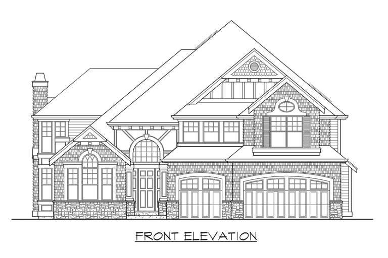 Luxury House Plan #341-00016 Elevation Photo