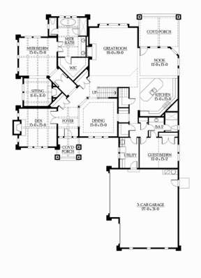Floorplan 1 for House Plan #341-00019