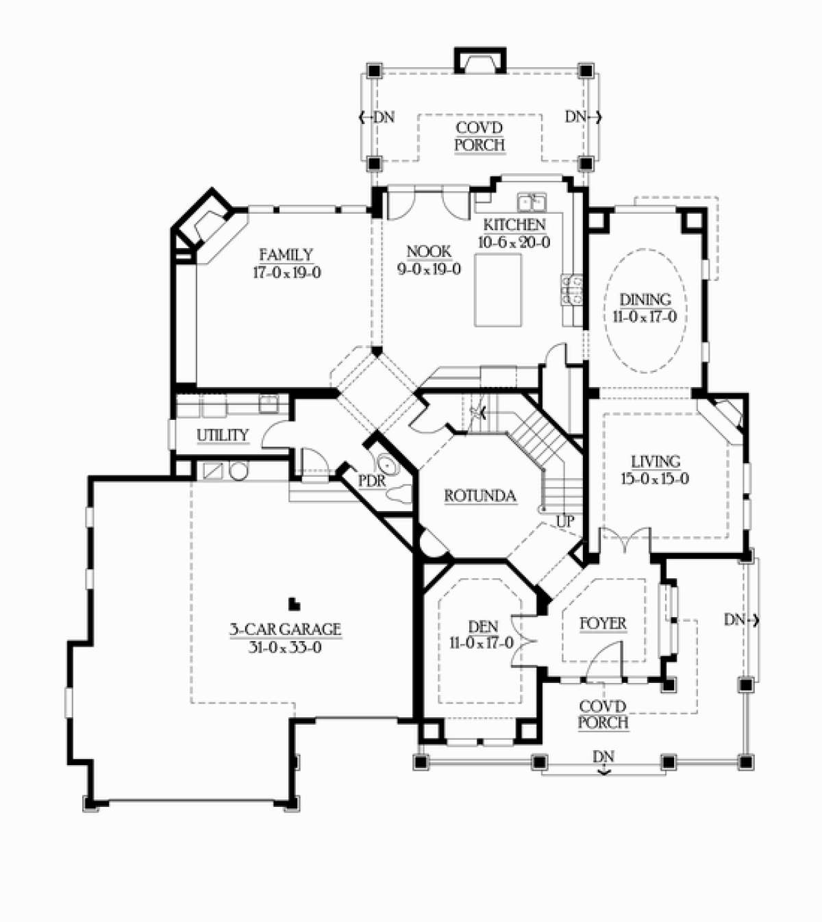 Floorplan 1 for House Plan #341-00020