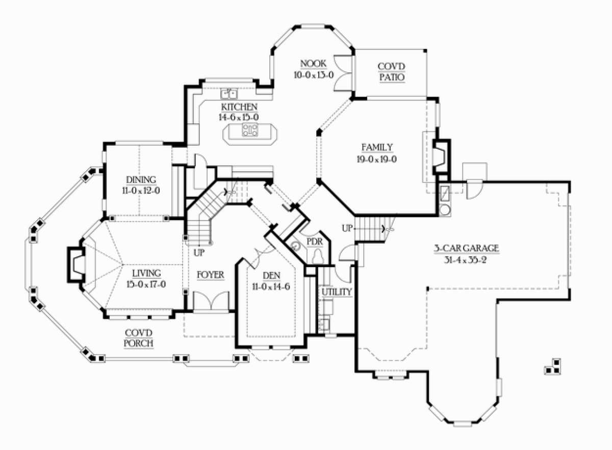 Floorplan 1 for House Plan #341-00021