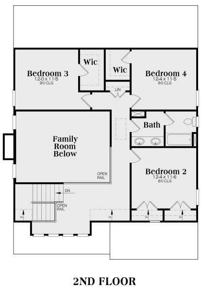 Second Floor for House Plan #009-00042