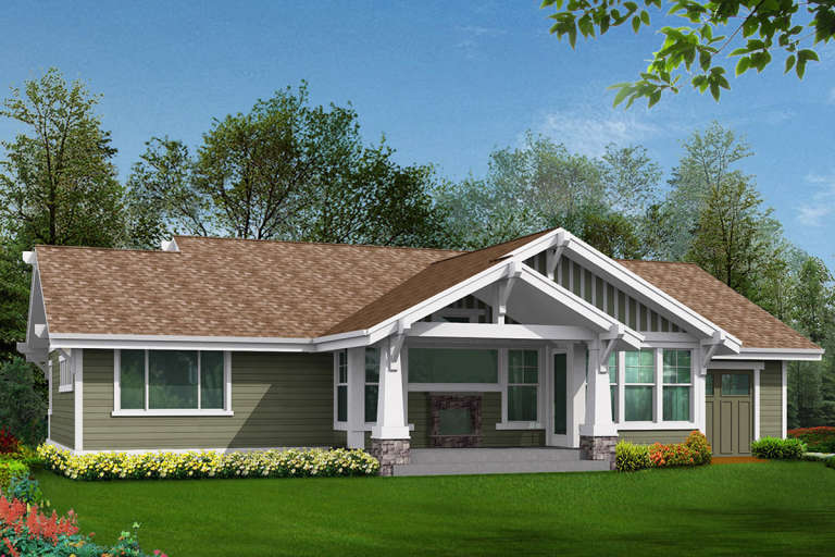 Craftsman House Plan #341-00029 Elevation Photo