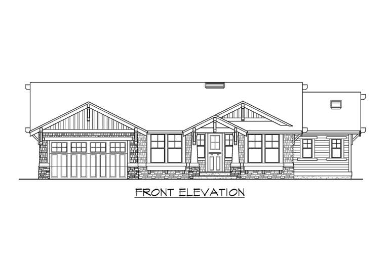 Craftsman House Plan #341-00029 Elevation Photo