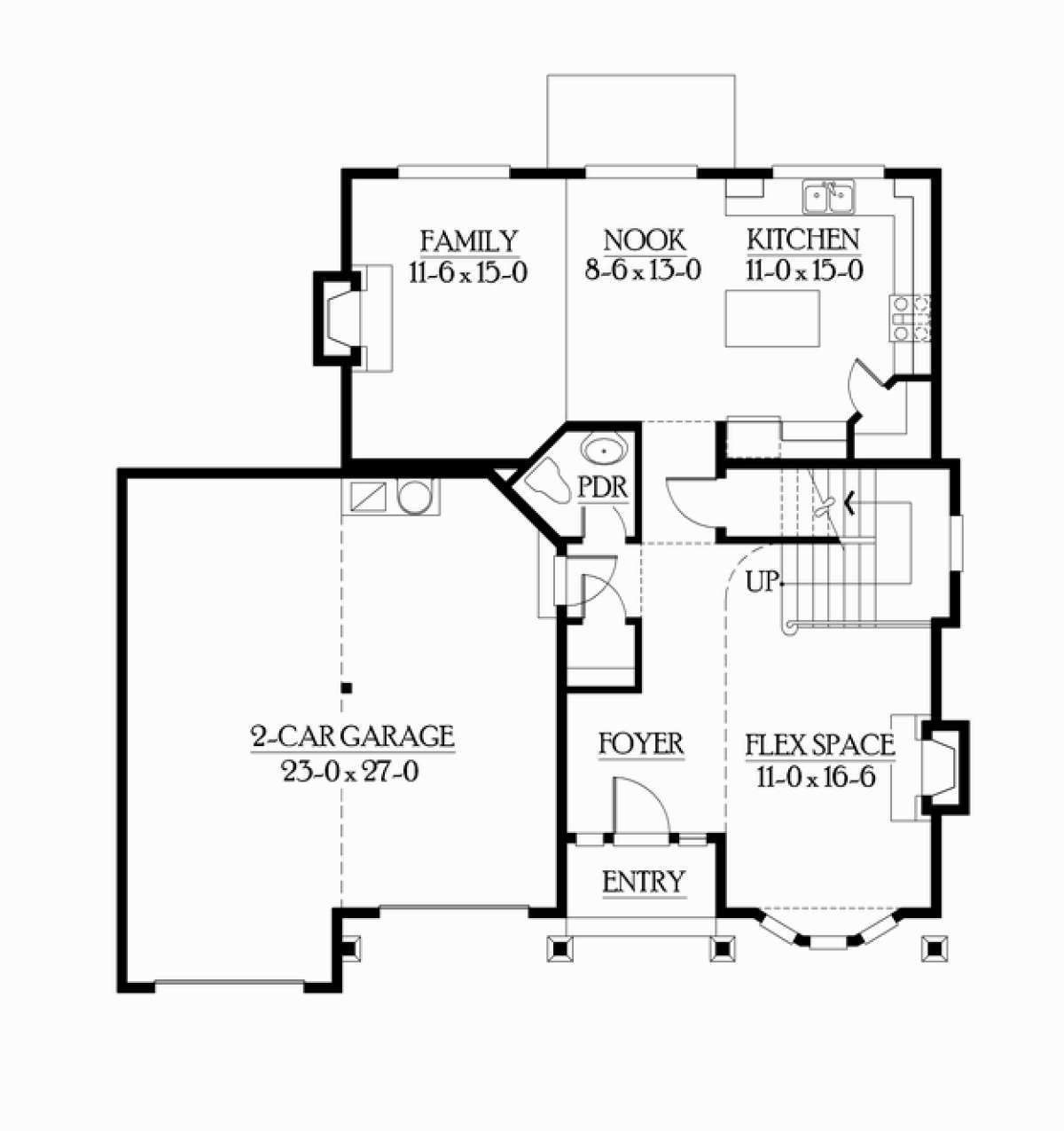 Floorplan 1 for House Plan #341-00032
