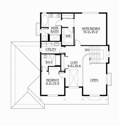 Floorplan 2 for House Plan #341-00032