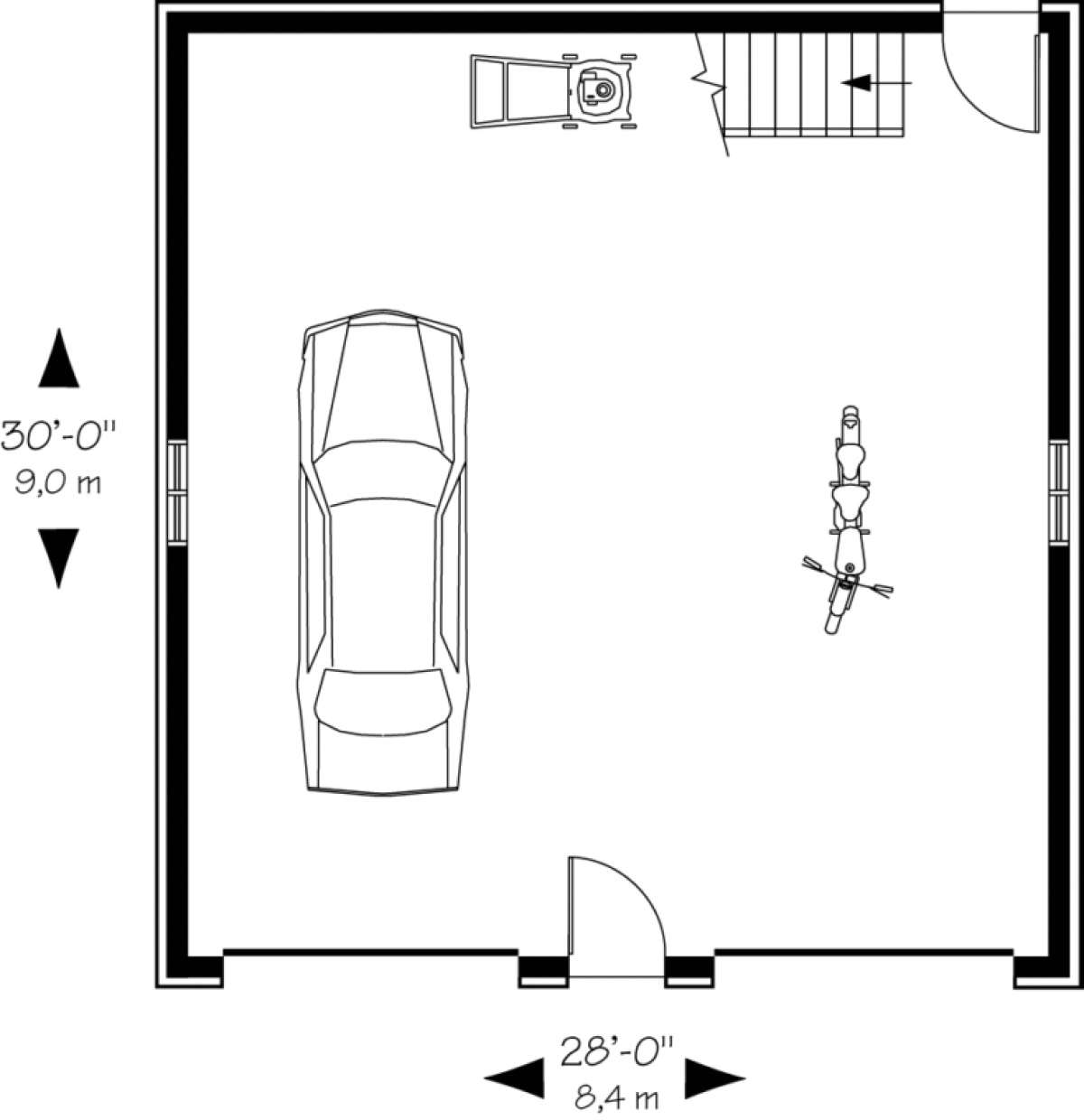 Garage Floor for House Plan #034-00159