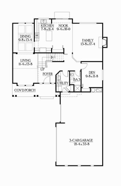 Floorplan 1 for House Plan #341-00036