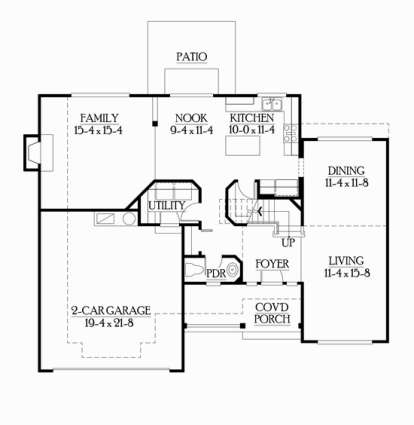Floorplan 1 for House Plan #341-00037