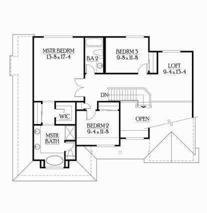 Floorplan 2 for House Plan #341-00037