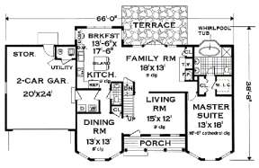 Floorplan 1 for House Plan #033-00119