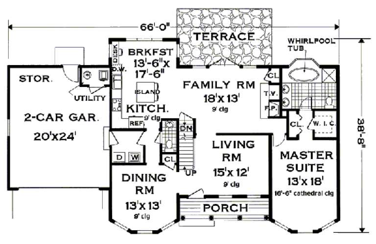 House Plan House Plan #592 Drawing 1