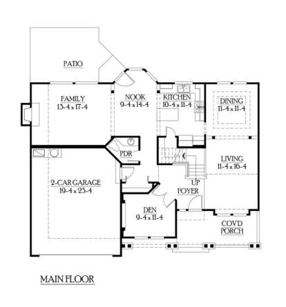 Floorplan 1 for House Plan #341-00052