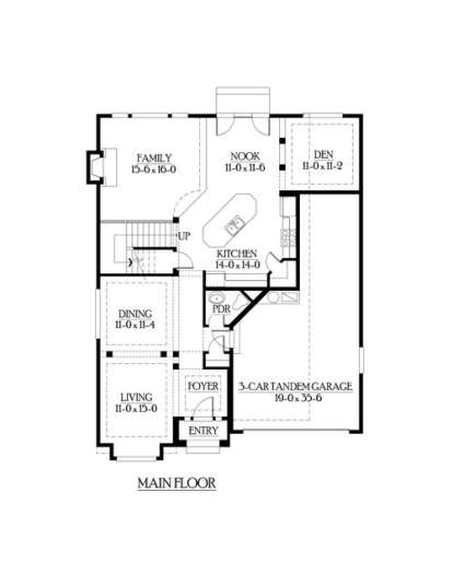 Floorplan 1 for House Plan #341-00061