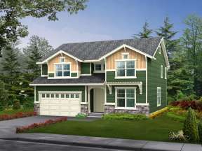 Narrow Lot House Plan #341-00067 Elevation Photo